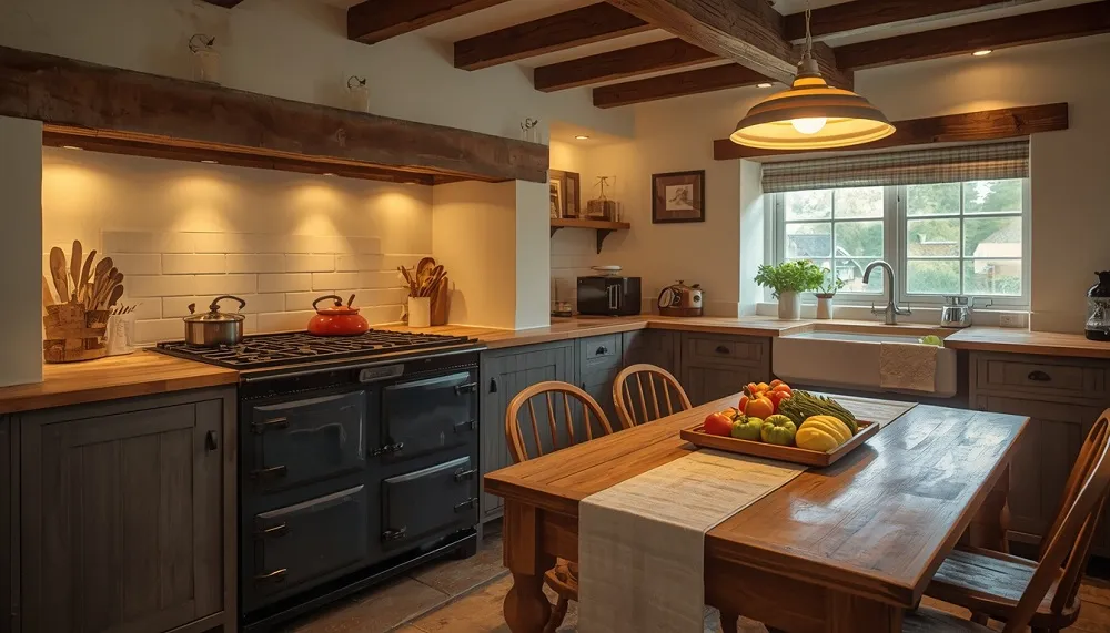 Fully equipped kitchen inside a UK self catering accommodation cottage